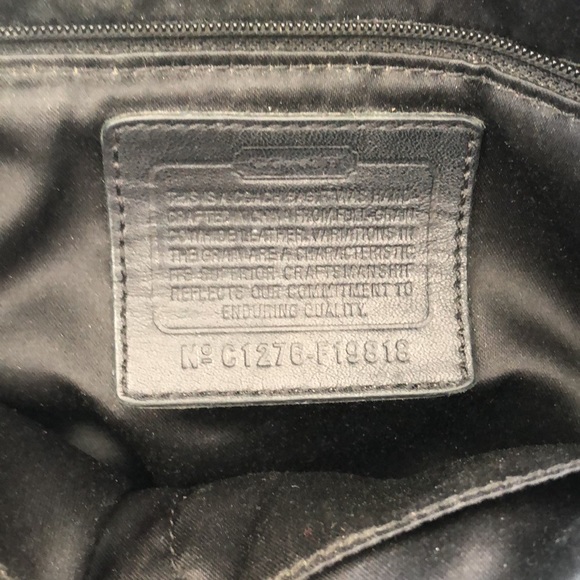 Coach C1276-F19818 Womens Handbag Size L Black Monogram Satchel Leather Purse - Picture 2 of 6